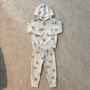 Toddler Boy Bicycle Print Hoodie Set